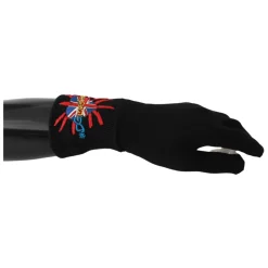 London Bestickte Wollhandschuhe