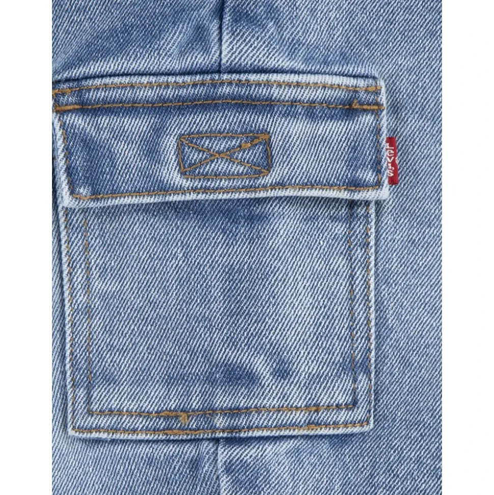 Loose Fit Cargo Latzhose in Blau