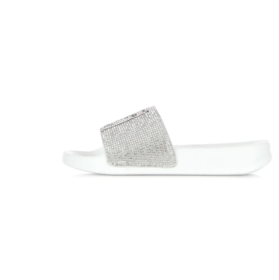 Lord Nermal Slides Rhinestone White