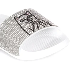 Lord Nermal Slides Rhinestone White
