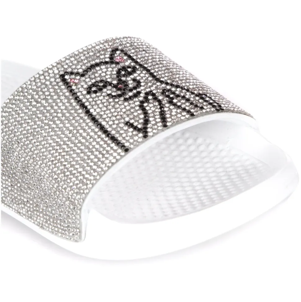 Lord Nermal Slides Rhinestone White