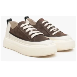 Low Top Leder- & Wildleder-Sneakers