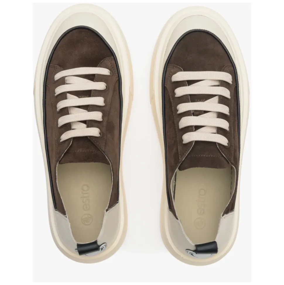 Low Top Leder- & Wildleder-Sneakers