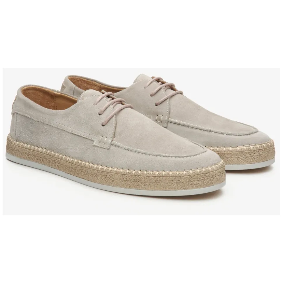 Luxuriöse beige Schnür-Mokassins
