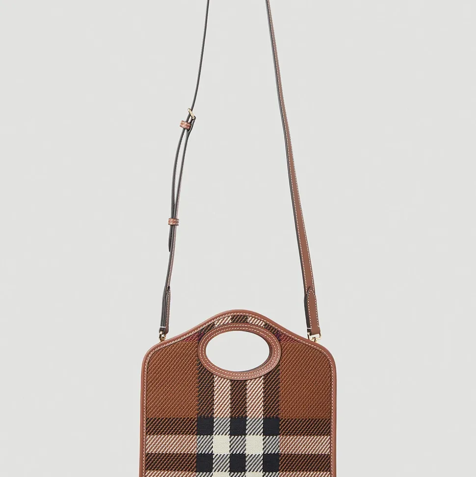 Luxuriöse Check Mini Schultertasche