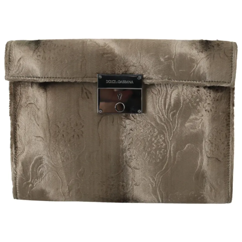 Luxuriöse Croco-Print Samt Aktentasche Clutch