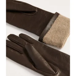 Luxuriöse Leder Kaschmir Handschuhe
