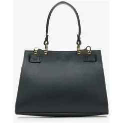Luxuriöse Schwarze Leder-Satchel-Handtasche