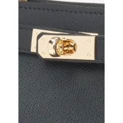 Luxuriöse Schwarze Leder-Satchel-Handtasche