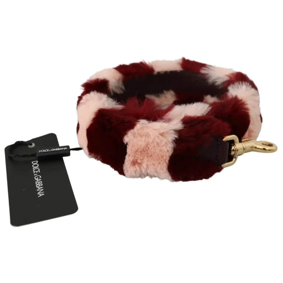 Luxuriöser Bordeaux Pink Pelz Schultergurt