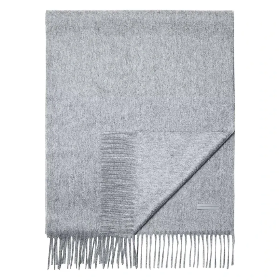 Luxuriöser Cashmere Schal Dunkelblau mit Fransen