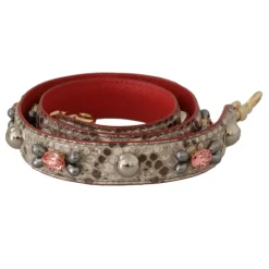 Luxuriöser Python Leder Taschengurt in Beige