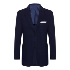 Marineblaue Wolljacke