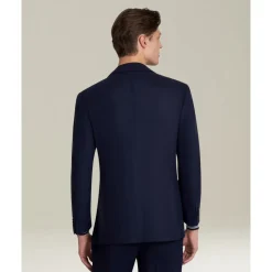 Marineblaue Wolljacke
