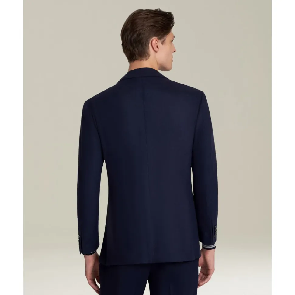 Marineblaue Wolljacke