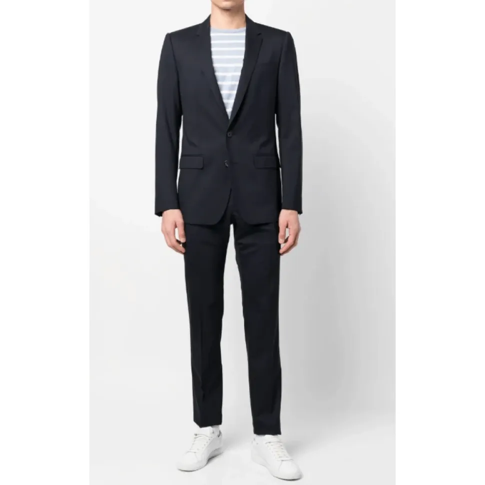 Marineblauer Slim Fit Wollanzug