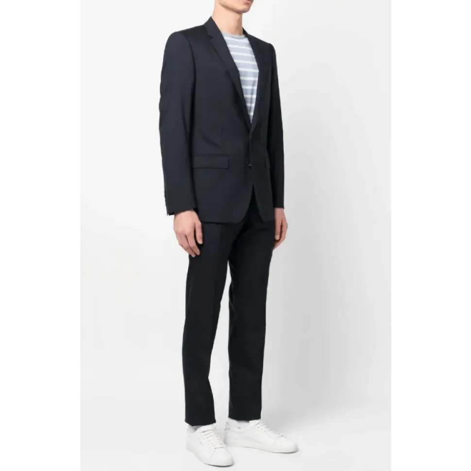 Marineblauer Slim Fit Wollanzug