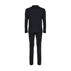 Marineblauer Stretch-Wollanzug