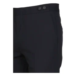 Marineblauer Stretch-Wollanzug