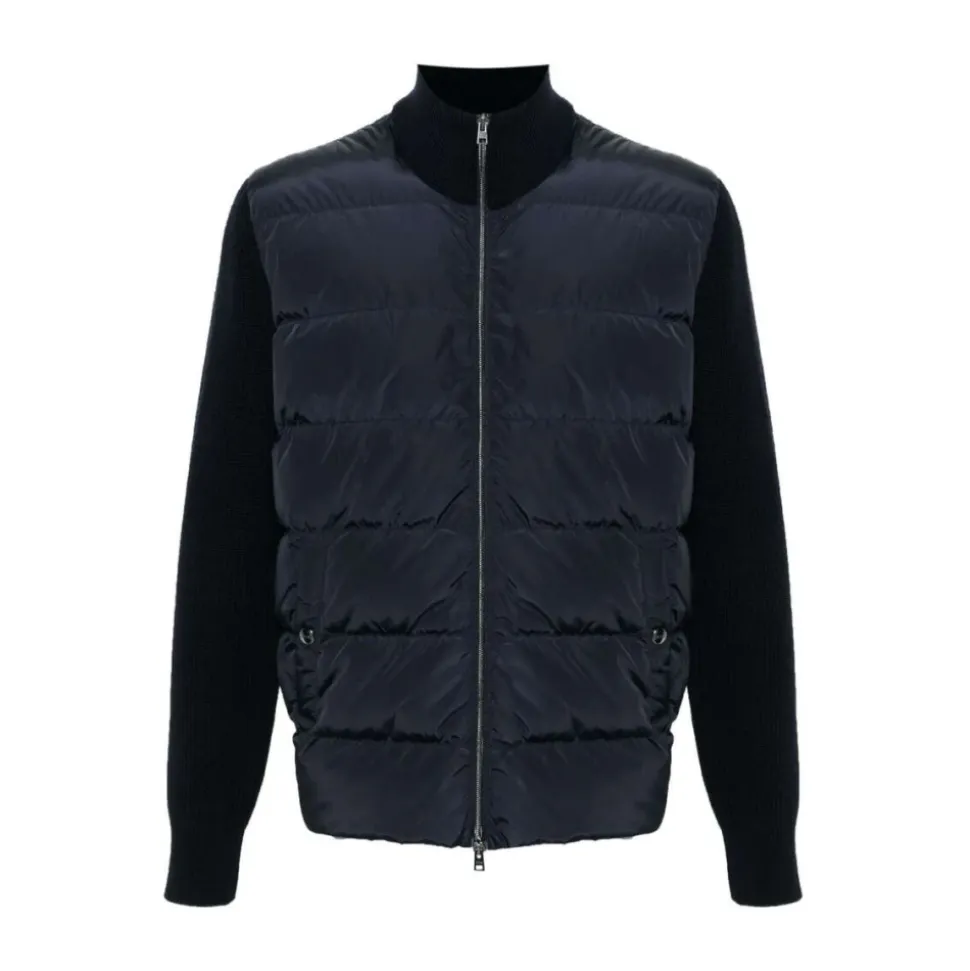 Marineblauer Wollstrickjacke