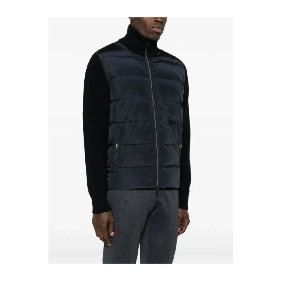 Marineblauer Wollstrickjacke