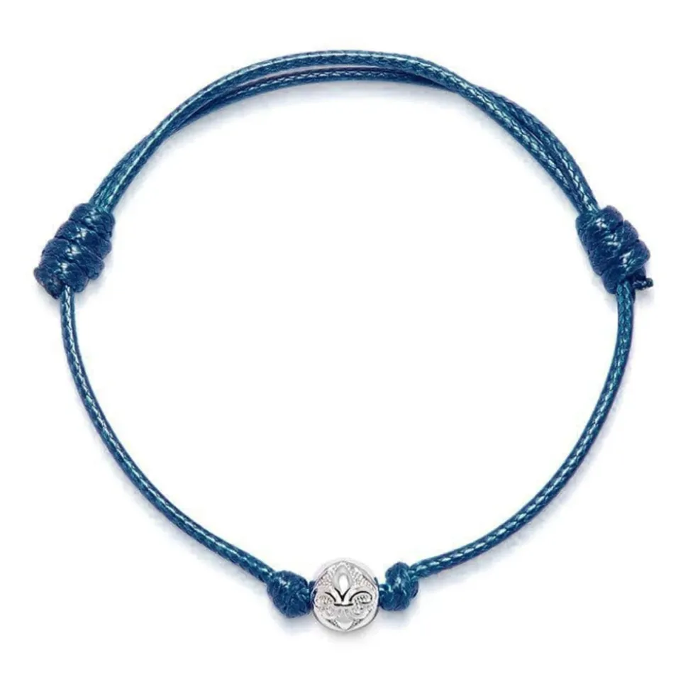 Marineblaues Armband mit Schnur
