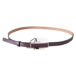 Maroon Ledergürtel mit Goldfarbener Hardware