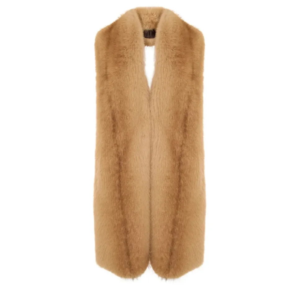 Maxi Kunstpelz Schal - Sand Beige