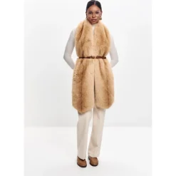 Maxi Kunstpelz Schal - Sand Beige