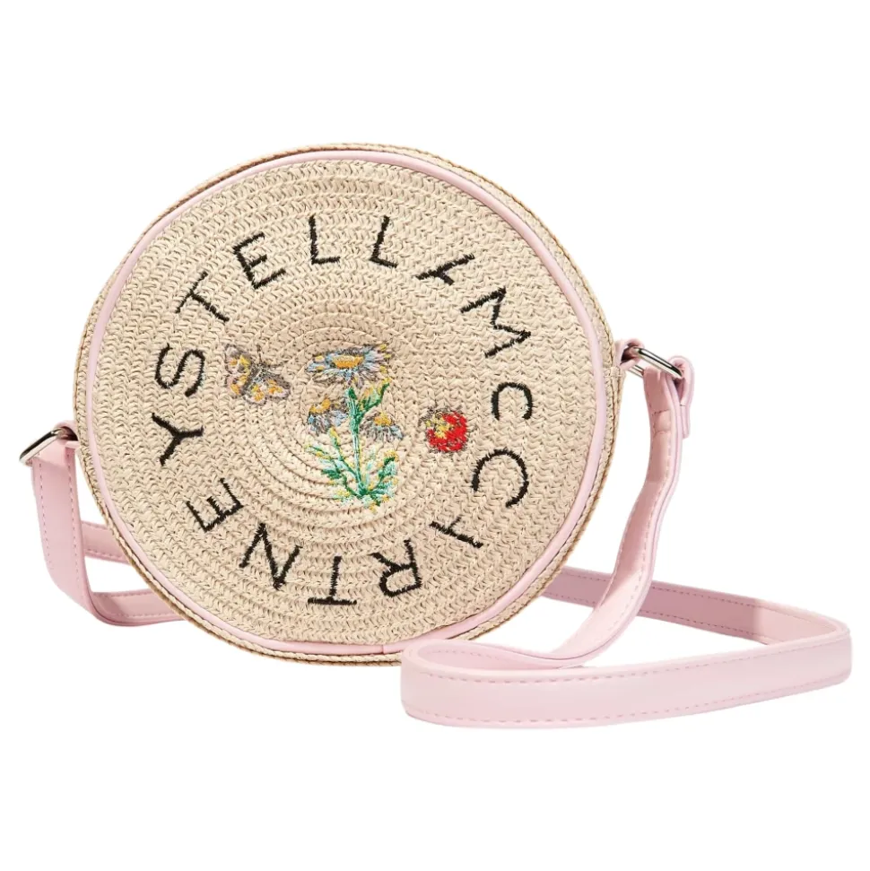 Mädchen Beige Strohschultertasche