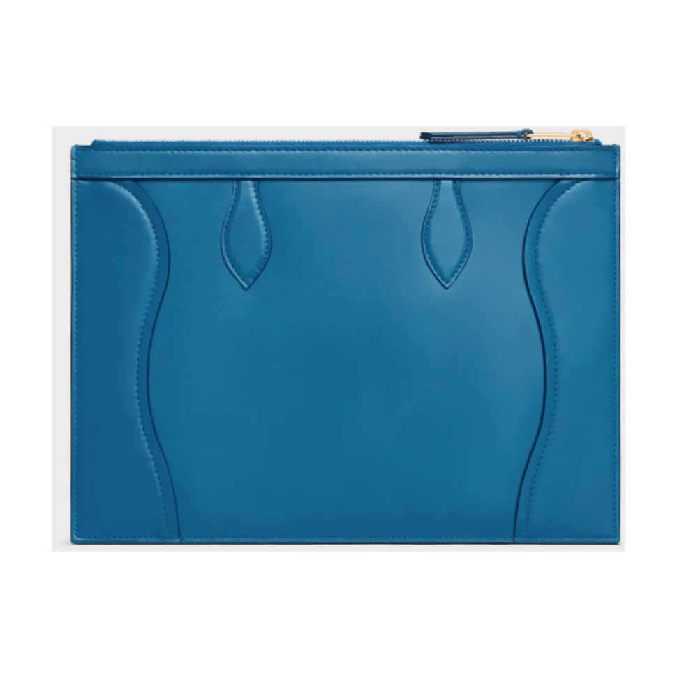 Medium Pouch aus glänzendem Kalbsleder