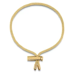 Men's Beige String Bracelet with Adjustable Gold Lock