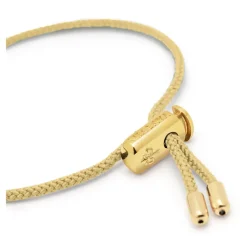 Men's Beige String Bracelet with Adjustable Gold Lock