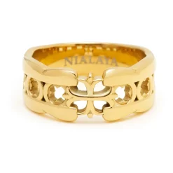 Men's Cross Band Ring with Gold Plating