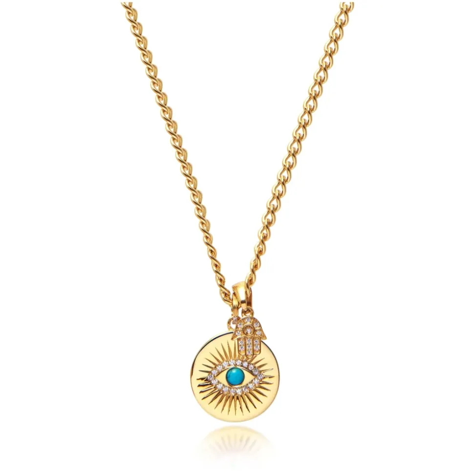 Men's Evil Eye and Hamsa Hand Necklace