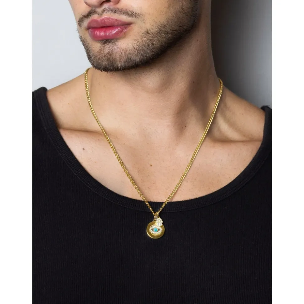 Men's Evil Eye and Hamsa Hand Necklace
