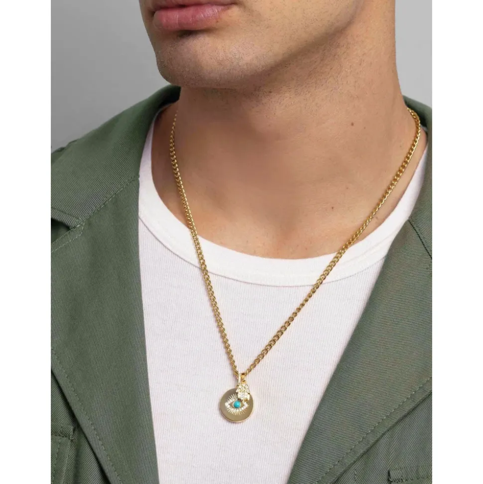 Men's Evil Eye and Hamsa Hand Necklace