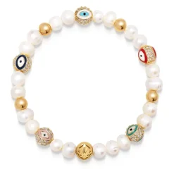 Men's Evil Eye Pearl Bracelet