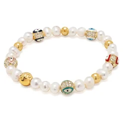 Men's Evil Eye Pearl Bracelet