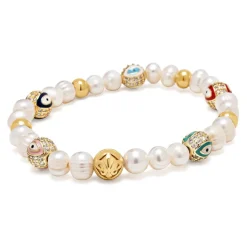 Men's Evil Eye Pearl Bracelet