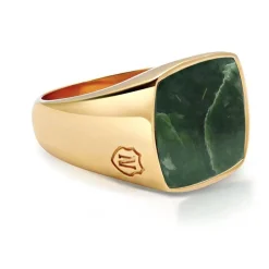 Men's Gold Signet Ring with African Turquoise