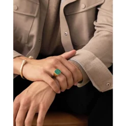 Men's Gold Signet Ring with African Turquoise