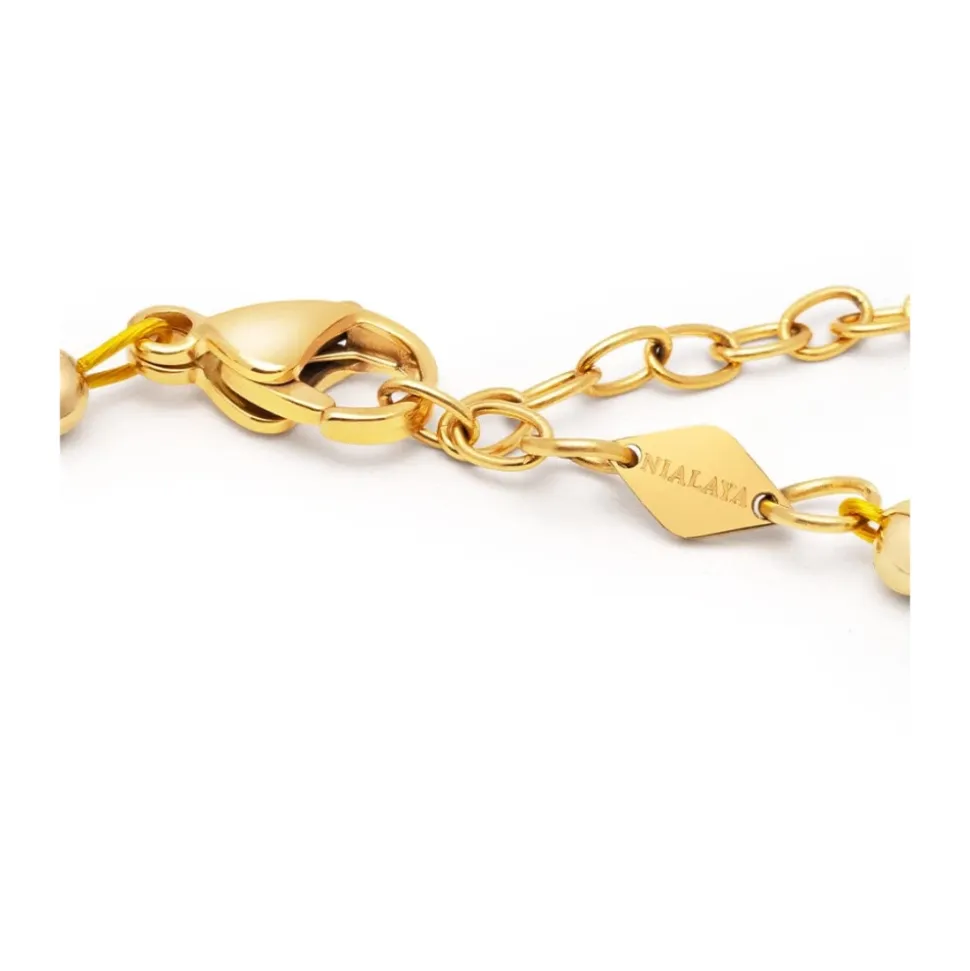 Men's Mini Pearl Necklace with Gold Plating