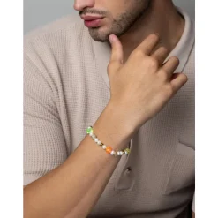 Men's Pair of Dice Pearl Bracelet
