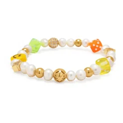 Men's Pair of Dice Pearl Bracelet