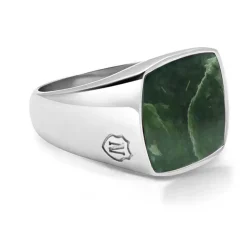 Men's Silver Signet Ring with African Turquoise