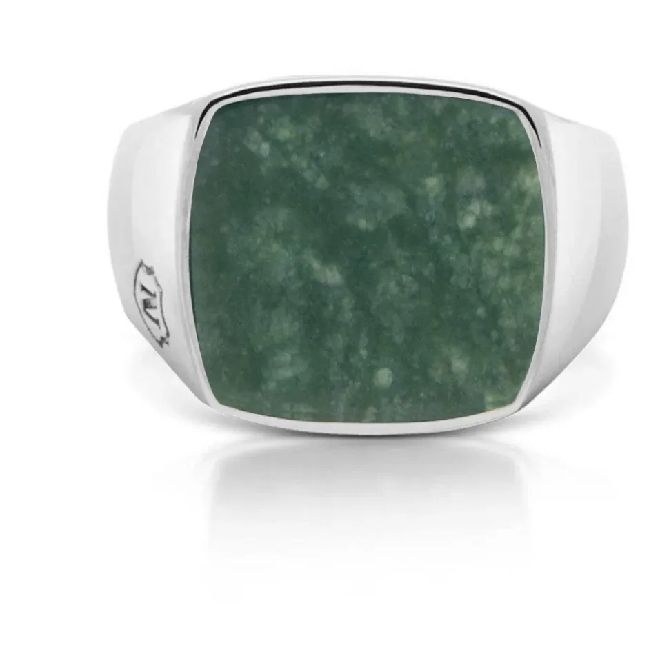 Men's Silver Signet Ring with African Turquoise