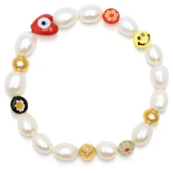 Men's Smiley Face Pearl Bracelet