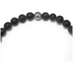 Men's Wristband with Matte Onyx and Black CZ Diamond