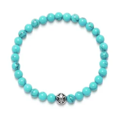 Men's Wristband with Turquoise and Silver